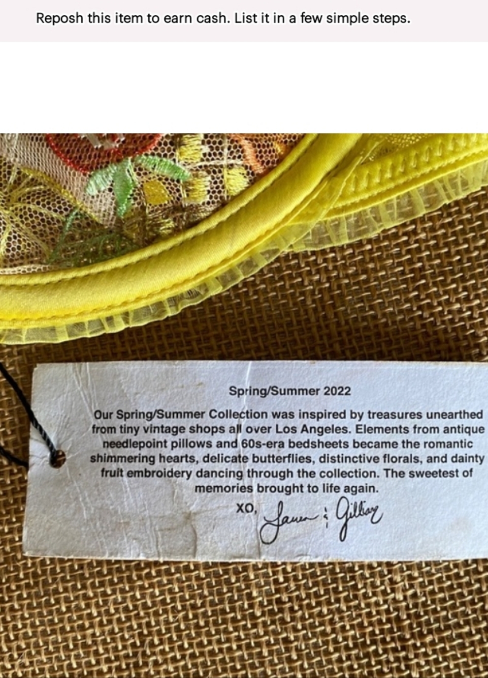 For Love And Lemons Mirabelle Fruit Bra Cherries Pineapple Strawberry Yellow 38C - Picture 8 of 9